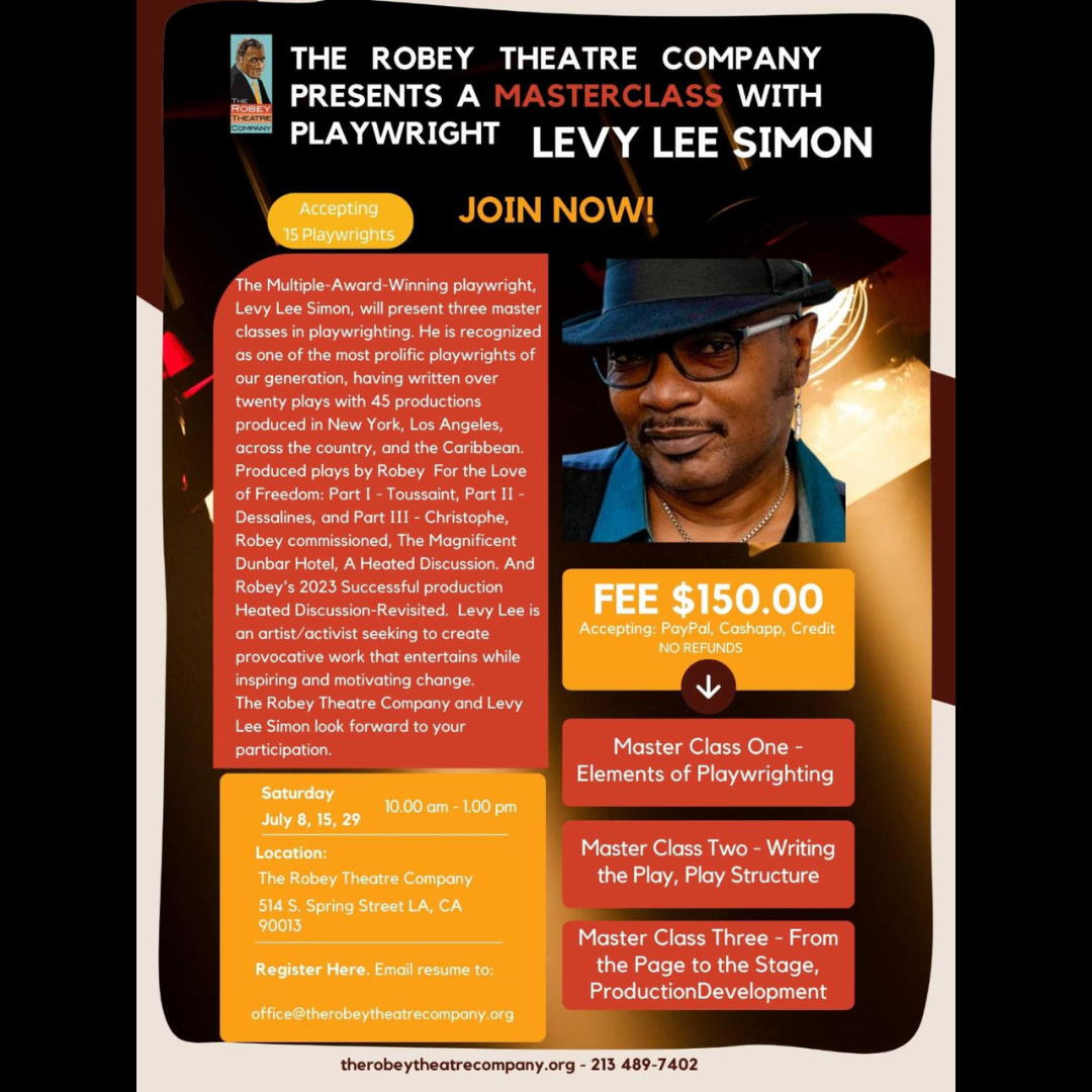 The Robey Theatre Company Presents A Masterclass With Playwright Levy ...